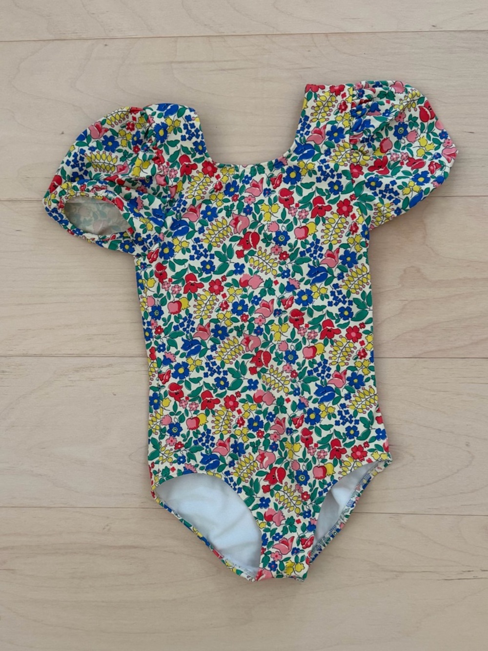 Floral Puff Sleeve One-Piece Swimsuit